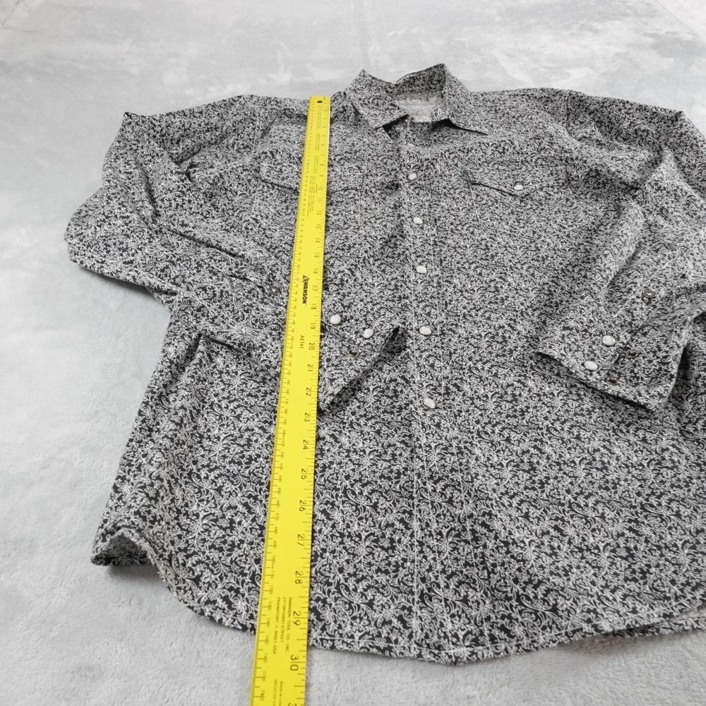 Cinch Pearl Snap Western Shirt Mens M Black Floral Paisley Modern Fit MTW1303036